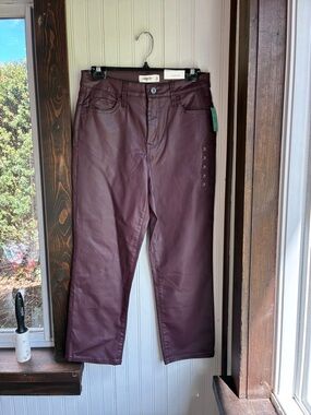 Maurices Faux Leather Pants in Deep Plum